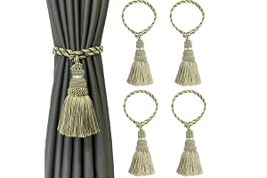 Fenghuangwu 4-pack gardinomtag rep tofsar för gardiner drapering bindningar handgjorda utomhus hem och utomhus dekorativa (mix