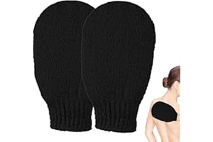 PNYXEASS 2PCS Exfoliating Gloves, Deep Exfoliating Body Scrubber for Shower Exfoliator, Wash Mitts Body And Face Dead Skin Remover and Exfoliator Glove for Women and Men Part of the Skincare Kit (Black)