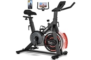 ‎CHAOKE CHAOKE Heimtrainer Fahrrad mit App, 2025 Leiser Hometrainer mit Magnetwiderstand, Verstellbarem Sitz und Griff, LCD-Ergometer, Stationäres Fitnessbike mit großem Tablet-Halter, Bis 150KG