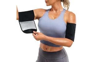 Bingrong Donna Effetto Sauna Banda da Allenamento Sportivo Fasce Braccio Dimagrante Regolabile per Sudorazione Compressione Dimagrante Allenamento Sportivo