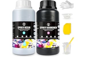 ResinAngel 500ml / 16oz Epoxidharz-Set – Einfach zu mischendes 1:1 kristallklares Epoxidharz, selbstnivellierend, vergilbungsfrei, Gießharz für Kunsthandwerk, Schmuckherstellung, Harzformen