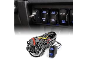 WeiSen 300W Plug & Play LED Light Bar Wiring Harness Kit with Pulse Power Bar Plug Connector Relay Fuse, 14AWG 1 Lead 12V On Off Rocker Switch Compatible with Polaris RZR General Ranger Pulse Bus bar