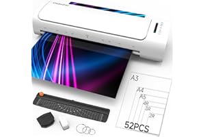 OIDOZAC A3 Laminator, 60s Quick Warm-up Laminator Machine with 52 Laminating Sheets 13-inch Cold Hot Lamination 9 in-1 Laminat with Paper Trimmer Corner Rounder for Office School Business Home Use, White