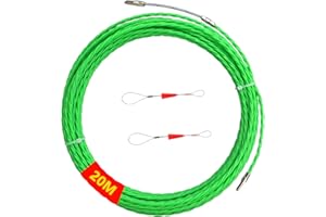 ACONDE 20 m Guia Pasacables, φ 4 mm Enhebrador de Alambre Electrico,con 2 muelles guía, para Tubería Conducto de Cable Pared, Obras de Telecomunicaciones