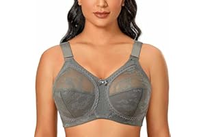 Ayigedu Ladies Plus Size Bra Minimiser Lace Full Coverage Firm Hold Non Padded Non Wired