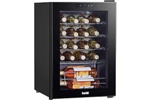 Dellonda Baridi 20 Bottle Wine Cooler Fridge with Digital Touch Screen Controls & LED Light, Black - DH8
