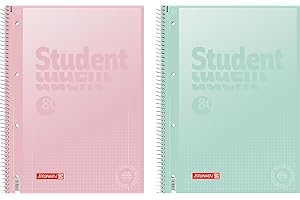 ‎BRUNNEN BRUNNEN Collegeblock Premium Student „Pastell“ | A4, Lineatur 28, 80 Blatt, sortiert