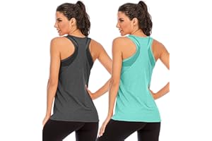Nekosi Women's Workout Gym Tank Tops Yoga Sports Vest Loose Fit Sleeveless Mesh Backless Running Activewear