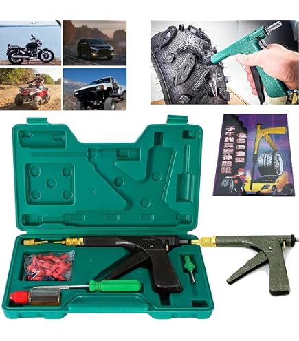 Abbigliamento Moto e Accessori - Kit Ripara Gomme Pneumatici Tubeless Riparazione Foratura Auto Moto Scooter Nero