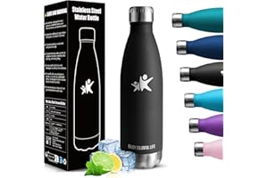 HoneyHolly Botella Termica - 500ML - Botella agua Acero Inoxidable, Termo con pared Doble Aislamient, de Fugas, Cantimplora Termica para Niños, Deportiva, Gym - Conserva 12 Horas Caliente, 24 frio