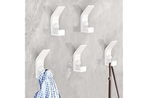 Gerhannery Gancio Appendiabiti, 5 Pezzi Appendini da Muro Ganci Decorativi Appendiabiti, Moderno Attaccapanni da Parete, Appendiabiti da Muro per Cappelli Zaini Vestiti (Bianco)
