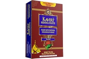 Kaveri Henna Cones Pack of 6 100% Natural Ready to Use Hena Paste For Hair - Natural Dark Auburn Brown Red Color Temporary Henna Hair Dye & Tattoo - Ready To use Tattoo Cones - 25gm Pack of 6