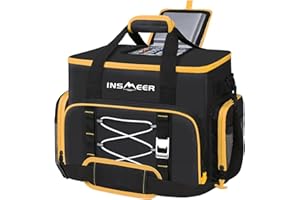 INSMEER 48L/55L Soft Cooler, 55/80 lattine pieghevoli a fondo duro, grande borsa termica morbida, baule isolato a prova di perdite, per spiaggia, campeggio, shopping, viaggio in auto