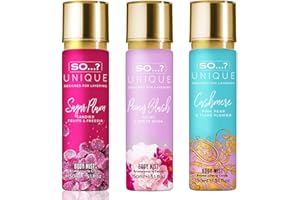 So…? Unique Sweet Petals Brume Parfumée Sugar Plum, Peony Blush, Cashmere Brume Corporelle Parfumée Pour Femme 150ml (Lot de 3)