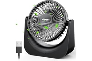 VOXON Ventilador de Mesa USB, Mini Ventilador USB, 5 Velocidades, Ventilador Portátil, Mini Ventilador Silencioso, Potente Fan con Cable de 1.5M, Ventiladores para Oficina Hogar Viajar Cámping