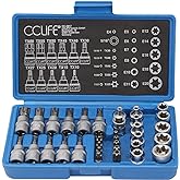 CCLIFE 34 Piece Torx Socket Set E4-E20 Nuts | T10-T60 Torx | S2 Steel