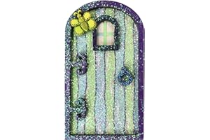 SETOFI Fairy Door, Wooden Fairy Doors Elf Door Miniature Wood Doors for Garden Yard Trees Ornaments Style A