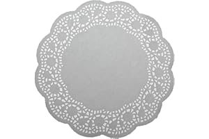 LJY 100 Pieces White Lace Round Paper Doilies Cake Packaging Pads Wedding Tableware Decoration (266mm)