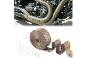 CUTIOLLY Heat Protection Tape, Basalt,Cinta Anticalorica para Escapes,5M Cinta de Escape Termica Moto,Banda para Cabecera de Escape,Escape Moto Aislante Termico (Color Titanio)