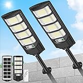 LEKIA Farola Solares Exterior, 2 Unidades Potente 192 LED Farolillos Solare con Sensor de Movimiento, Mando a Distancia, 320°