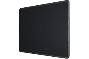 silmo Mouse Mat Size M 13 x 11 inches / 32 x 27 cm, Black, Stitched Edges, washable & rollable Mouse Pad, for Office and Gaming, Mousepad with non-slip & quiet