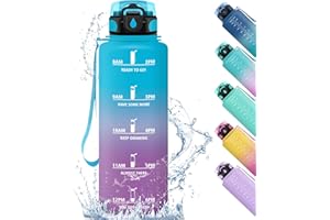 HoneyHolly Gourde sport 1500ML étanche sans BPA, bouteille d'eau gazeuse Convient pour vélo, bouteille d'eau en plastique Tritan avec filtre, bouteille d'eau pour enfants, fitness