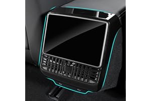 TOPABYTE Cubierta de Ventilación de Aire para Consola Central Trasera para Tesla Nuevo Model Y Juniper 2025 Model 3 Highland 2024 Pantalla de Ventilación Trasera a Cuadros Protector de Marco