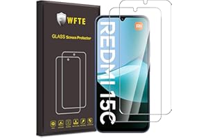 WFTE [Lot de 2 Verre Trempé pour Xiaomi Redmi 15C 4G/5G, 0,26mm Film de Protection D'écran avec Haute Transparence à 99%, Anti-Trace Protecteur avec Dureté 9H Glass pour Redmi 15C