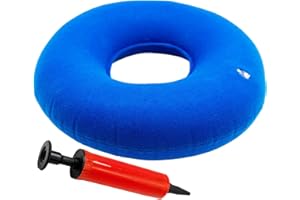 SZXMDKH Donut Hämorrhoiden Sitzkissen Aufblasbares Orthopädisch Ringkissen Dekubitus-Kissen Rund Weich Sitzring mit Pumpe für Bettwunden Hämorrhoiden Steibbeinschmerzen Rollstühle Schwangere Grau 35cm