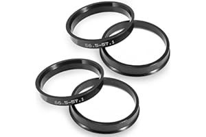 LEPEVNEY Car Hub Centric Rings Wheel Bore Center 66.56mm to 57.1mm，Car Ring Black Plastic，Set of 4