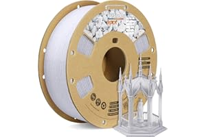 OVERTURE Filamento PLA Mármol 1.75mm, Filamento para Impresora 3D con Efecto Piedra Realista, 1kg (2.2 lbs) Carrete de Cartón, Precisión +/-0.02mm (Blanco Roca)