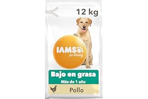 IAMS for Vitality Light in fat - Alimento seco para perros adultos y de edad avanzada (más de 1 año) con pollo fresco, 12 kg
