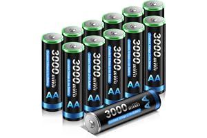 CITYORK 12 st. uppladdningsbara AA-batterier 1,5 V 3 000 mWh AA litiumjon konstant spänning utgångsbatteri CTY-AA3000 x 12-1