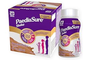 PEDIASURE PaediaSure Shake Ready-To-Drink Bottles, 4 x 200ml, Chocolate Flavour, Supplement for Kids with 26 Vitamins and Minerals, Vitamin D, Iron and Protein, Supports Kids’ Healthy Growth and Immunity