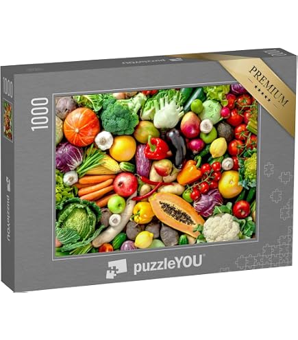 PuzzleYOU 1000 Teile XXL Puzzle „Frisches Obst & Gemüse Unter Wasser“ – 90x67 Cm, Premium-Qualität