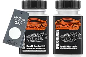 ‎TRISTARCOLOR TRISTARcolor Autolack Lackstift Set für Opel GAZ Schneeweiss/Olympic White Basislack Klarlack je 50ml