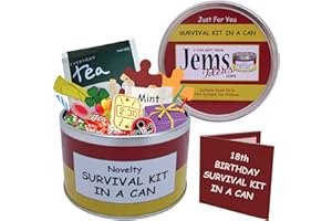 Survival Kit In A Can 18th Birthday Gift. Fun Novelty 18th Birthday Gifts For Boys or Girls. Men or Women, Him, Her (Red/Yellow)