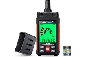 Protmex HT609 Gas Leak Detector High Sensitivity with LCD Display, Temperature and Humidity Measure, Portable Gas to Locate Gas Leaks of Combustible Gases Like Methane, LPG, LNG, Fuel