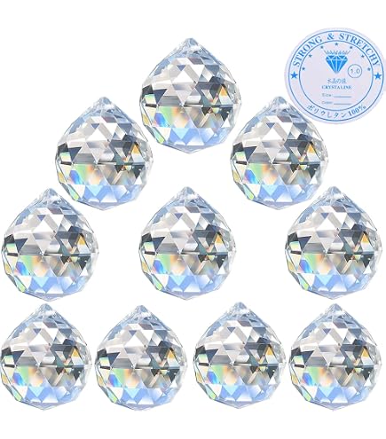 PiniceCore Kristallkugel 40 Mm: Facettierter Prisma-Anhänger Als Suncatcher – Für Fenster, Feng Shui, Deko