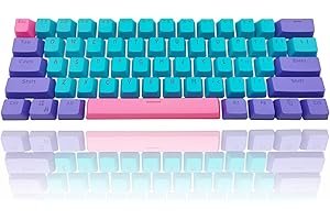 ‎SOLIDEE 61 Tastenkappen 60 Prozent, DuckyTastenkappen für mechanische Tastatur, ANSI-Layout OEM-Profil, PBT-Tastenkappen-Set mit Schlüsselabzieher für Cherry MX-Schalter GK61/SK61/RK61 (Joker)