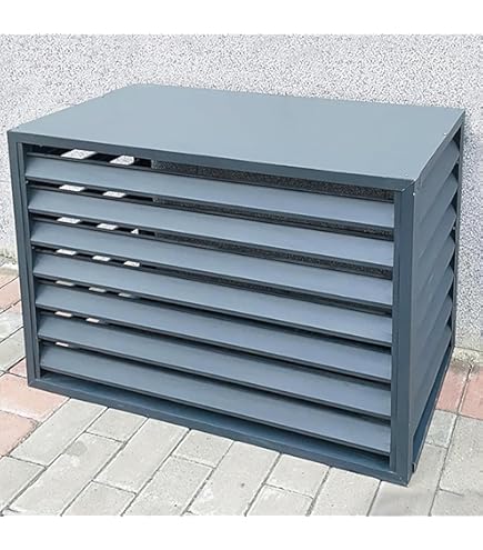 Buiten airconditioning unit afdekking, buiten installatie airconditioning hek, aluminium airconditioning en warmtepomp afdekkingen, geschikt voor buiten airconditioning units (kleu