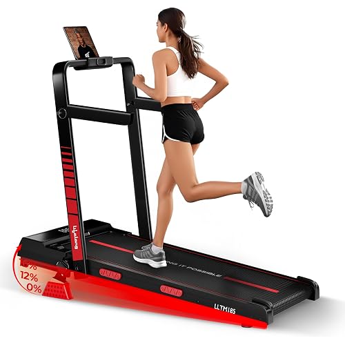Lifelong Walking Pad Treadmill | 4 HP Motor | Foldable Handle | LED Display & Remote Control | 2-Level Manual Incline | Anti-Slip Belt | Compact Under Desk Running Machine for Home & Office