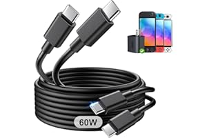 MENEEA 2-Pack 1.5M 60W Câble de Recharge Rapide pour Nintendo 2 D'origine, [Cordon de Remplacement pour Adaptateur Secteur] Accessoires pour Switch 2/Adaptateur Officiel/Station D'accueil TV