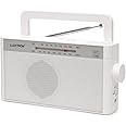 Lloytron® Rhythm Rechargeable Portable AM/FM Radio - Built-in Lithium Battery - Mains or Battery Powered - N2408WH - White
