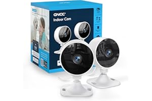 GNCC GC3 Pack 2 Camaras Vigilancia WiFi Interior Fijas 1080P, Monitor Bebés/Mascotas, Visión Nocturna, Detección Humana, Audio Bidireccional, Modo Privacidad, Cloud/SD, Compatible con Alexa, 2.4GHz