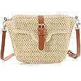 EVEOUT Straw Cross-Body Bag for Women Girl Summer Boho Cute Raffia Woven Beach Shoulder Bag for Vacation Travel