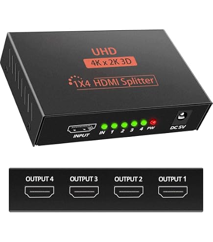 Microware UHD 4K2K 1x4 HDMI Splitter for Full HD 1080P Support 3D