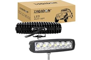 RIGIDON 2 Pcs Faro da Lavoro Led, 6 Pollici 15 cm 18W Spot Luci di Lavoro, Fari di Profondità, Barra Led Fuoristrada Per Auto Trattore Escavatore Camion SUV ATV 4x4,12V 24V 6000K