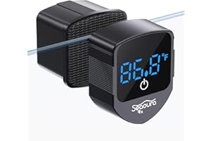 SEAOURA Aquarium Magnetic Glass Cleaner with Aquariums Thermometer Digital, 2 in 1 Fish Tank Cleaner, Fish Mini Thermometer Magnets Brush only for Glass Tank, Floating Cleaning Tool for 1-30 Gallons