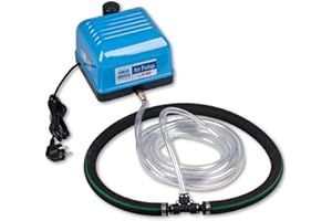 WAGNER GREEN ALLES FÜR DEN GARTENTEICH Wagner Green V-60 Pond Aerator Set Air Pump with Japan Aerator Ring Diameter 35 cm for Oxygen Enrichment in Your Koi Pond. A Professional Pond Aerator ALA Ice Repellent to Use in Winter